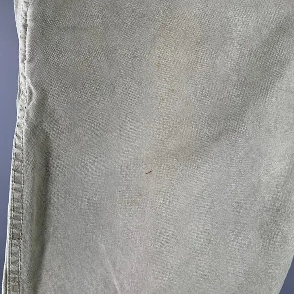 VISVIM Size L Green Distressed Cotton Button Fly Shorts